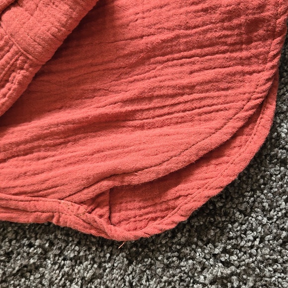 J Crew Factory Brown Gauze Button Up Shirt M - Picture 3 of 5